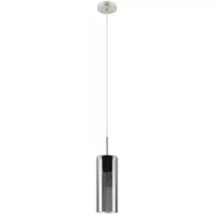 Pendant Light Satin Nickel Shade Black Transparent Glass Vaporized E27 1x15W