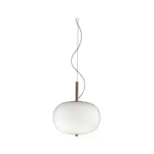 Grok Ilargi - LED Globe Ceiling Pendant Matt White Light Ash 0-10V Dimming 24cm 800lm 2700K