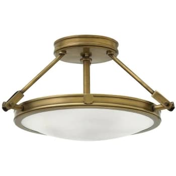 Collier - 3 Light Small Semi Flush Ceiling Light Brass, E14 - Elstead