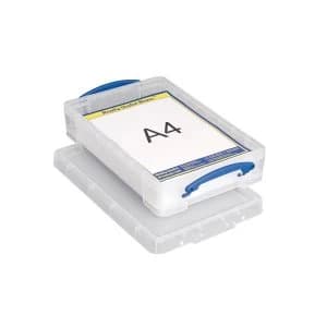 Really Useful 4L Stackable Plastic Storage Box with Lid Clear