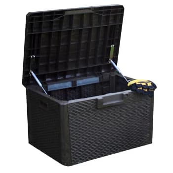 Kingfisher 120L Rattan-Effect Garden Storage Chest