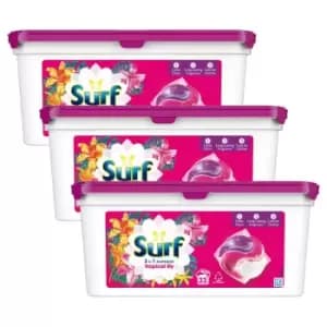 3 x Surf Tropical Lily And Ylang-ylang 3-in-1 32 Washing Capsules 679G