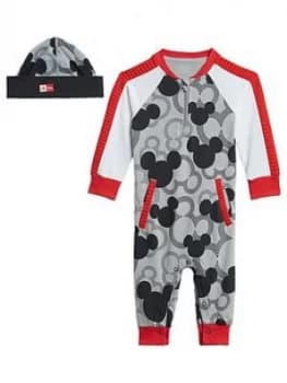 Adidas Infant Disney Mickey Mouse Babygrow - Grey/Black