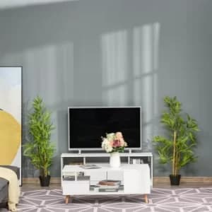 Outsunny Set of 2 Artificial Bamboo Trees Decorative Plant with Nursery Pot for Indoor Outdoor Decor, 120cm