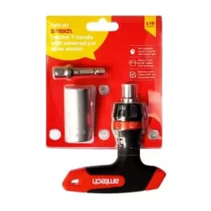 Amtech Ratchet T- Handle With Universal Pin Drive Socket