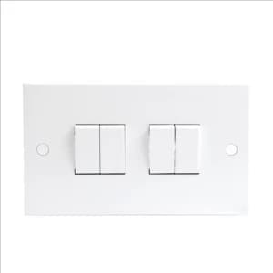 KnightsBridge 10A White 4G 2 Way 230V Electric Wall Plate Switch