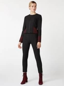 HOBBS Corinne Trousers - Black Bordeaux, Size 14, Women