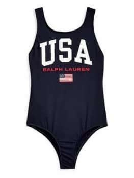 Ralph Lauren Girls Usa Polo Swimsuit