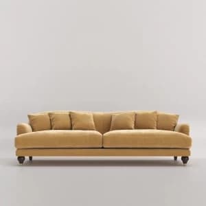 Swoon Holton Velvet 3 Seater Sofa - 3 Seater - Biscuit