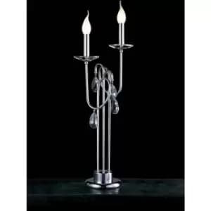 Diyas - Table Lamp Danya 2 Bulbs polished chrome/crystal