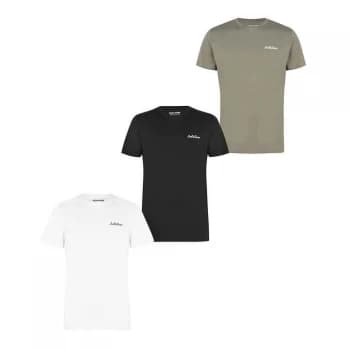 Jack and Jones & Jones 3 Pack Scroll Logo T Shirt - Black/Khki/Wht