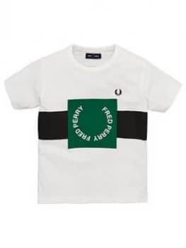 Fred Perry Boys Colour Block Graphic T-Shirt - White, Size 2-3 Years