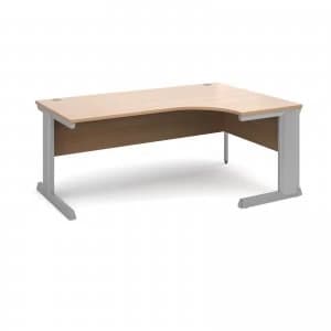 Vivo Right Hand Ergonomic Desk 1800mm - Silver Frame Beech Top