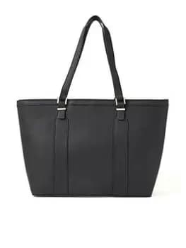Accessorize Metal Detail Laptop Tote Bag, Black, Women
