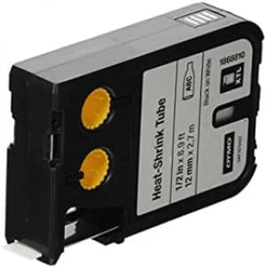 Dymo 1868717 Black on White Heat Shrink Tubing 6mm x 34mm 81 Pre Sized Labels