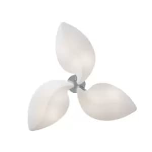 Natura Semi Flush 6 Light E27 Indoor, Polished Chrome/Opal White