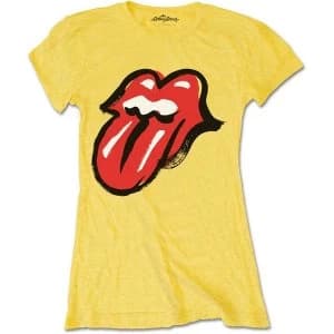The Rolling Stones - No Filter Tongue Womens Large T-Shirt - Yellow