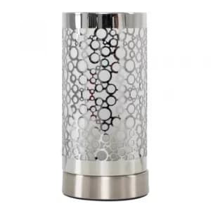 Cadena Satin Nickel Touch Table Lamp with Chain Effect Shade