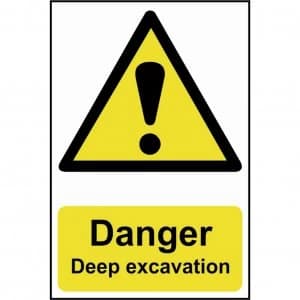 Scan Danger Deep Excavation Sign 400mm 600mm Standard