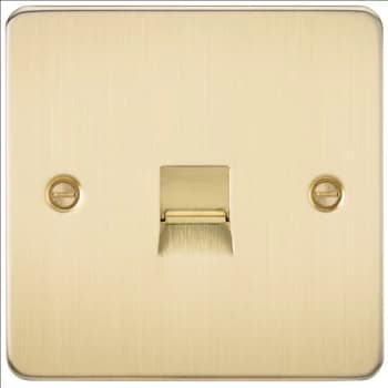 KnightsBridge Flat Plate Telephone extension socket - brushed brass