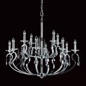 Rhinestone Crystal Chrome 12 Arm Chandelier