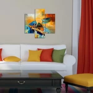 3MDF-028 Multicolor Decorative MDF Painting (3 Pieces)