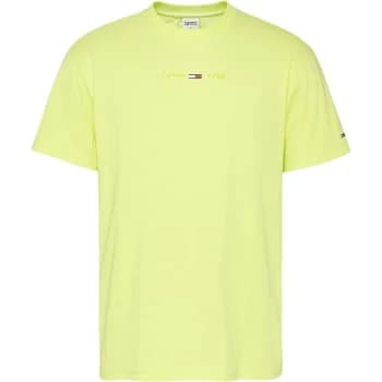 Tommy Jeans Jeans Gel Logo T Shirt - Faded Lime