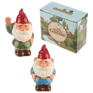 Cheeky Waving Garden Gnome Salt and Pepper Set