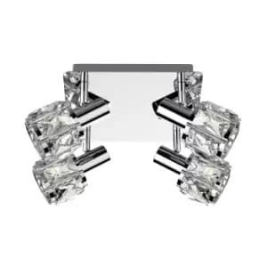 Niasa Crystal Ceiling Spotlight Clusters, Chrome, 4x E14