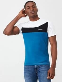 Barbour International Steering Colour Block T-Shirt - White/Black/Teal