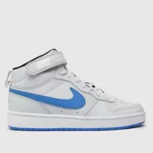 Nike Light Grey Court Borough Mid 2 Boys Youth Trainers