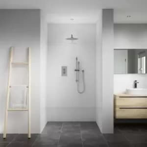 Splashwall Elite Gloss Snow White 3 Sided Shower Wall Panel Kit (L)2420mm (W)1200mm (T)11mm