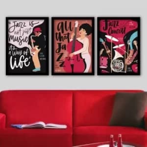 3SC105 Multicolor Decorative Framed Painting (3 Pieces)