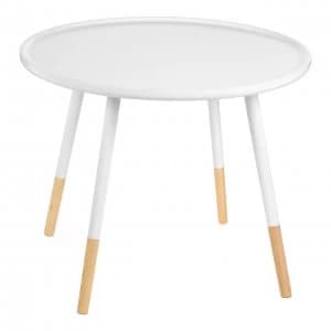 Viborg Large Round Side MDF Table - White
