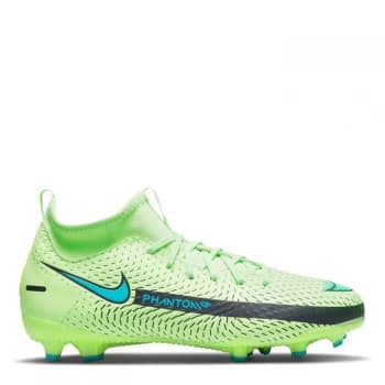 Nike Phantom GT Academy DF Junior FG Football Boots - Lime/AquaMarine