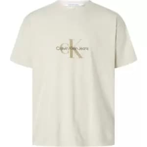 Calvin Klein Jeans Monologo Mineral Dye Tee - Beige