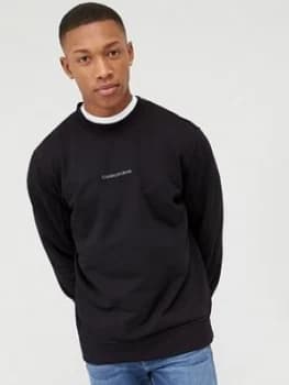 Calvin Klein Jeans Instit Chest Logo Sweatshirt - Black