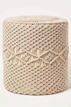 Astrid Macrame Pouffe, 42cm Tall
