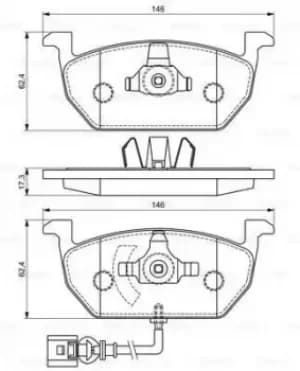 Bosch 0986494721 Brake Pad Set Disc Brake Front Axle
