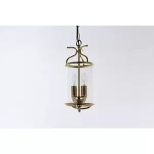 Impex Winchester Blown Glass Brass Lanterns Pendant Ceiling Light