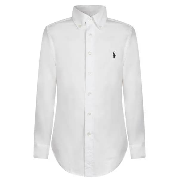 POLO RALPH LAUREN Boy'S Long Sleeve Oxford Shirt - White 1 - 2 Years