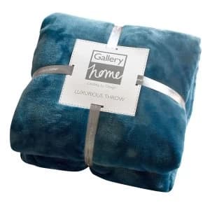 Gallery Flannel Fleece 140 x 180cm Throw - Teal