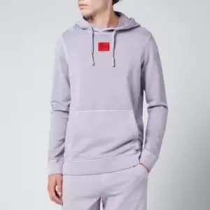 HUGO Mens Logo Patch Pullover Hoodie - Pastel Pink - M