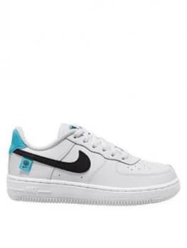 Nike Air Force 1 Low Childrens Trainer, White/Black/Blue, Size 11
