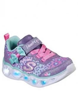 Skechers Toddler Girl Heart Lights Trainer - Lavender