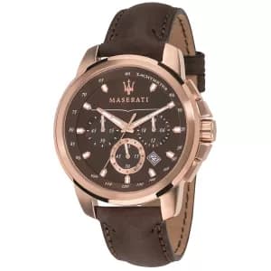 Maserati R8871639003 Mens Triconic Chronograph Brown Strap Wrist