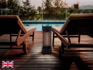 Estufa Outdoor Electrical Portable Heater Cylindrical Lantern Style, Remote Control, IP55