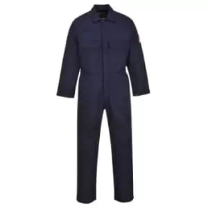 Biz Weld Mens Flame Resistant Overall Navy Blue 6XL 32"