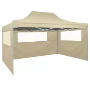 Vidaxl Foldable Tent With 3 Walls 3x4.5m Cream