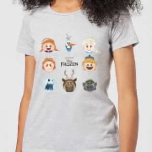 Disney Frozen Emoji Heads Womens T-Shirt - Grey - 3XL